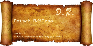 Detsch Rózsa névjegykártya